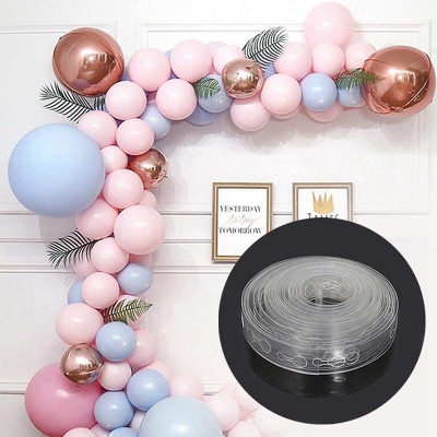 Picture of 5 M Double Hole Balloon Chain Birthday Background Wall Decoration/Balloon graland chain/balloon chain-White