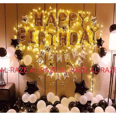 Picture of Happy birthday decoration package with lightning-Golden