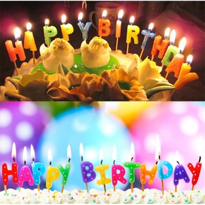 Picture of Happy birthday candle/birthday letter candle-Multicolor