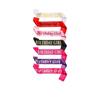 Picture of Birthday sash/Birthday girl sash/Birthday Girl Exclusive Sash - Multicolor/PARTY SASH 1 pice/Sashes for birthday and part celebration