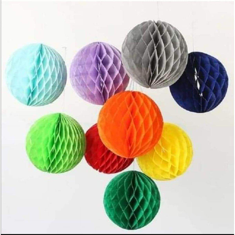 Picture of Decoration Paper Ball/Paper Honey Ball For Decoration/Honeycomb Balls Colored/ Honeycomb Lantern Paper Balls-6Pc - Magic Stick-Multicolor