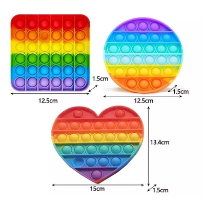 Picture of Push pops || Push Pop Bubble Fidget Sensory Toy, Silicone Puzzle Game Toys Squeeze Sensory Toy for Kids || Silicon games-Multicolor