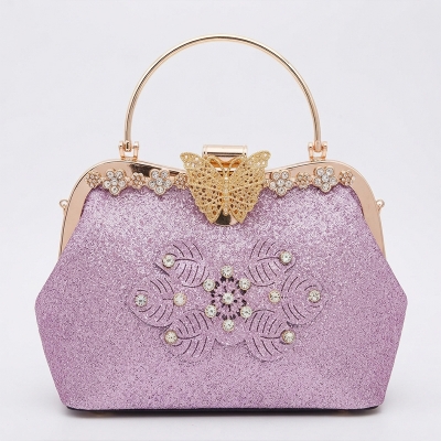 Picture of Luxury butterfly party bag for women/Glitter butterfly vanity bag