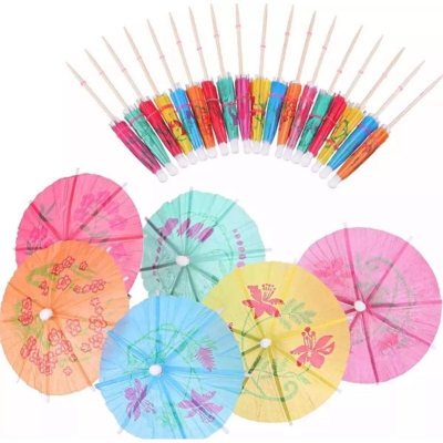 Picture of Cake umbrella/mini decoration umbrella/Juice glass Umbrella for using CAKE/JUICE DECORATION umbrella-10pc-Multicolor