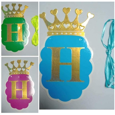 Picture of Happy birthday card banner/Happy birthday crown banner/Happy birthday crown banner for birthday party-Multicolor