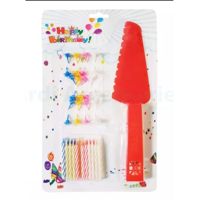 Picture of Birthday Candleand cutter set/Birthday Cake Decoration mini Candle and cake cutter Set/Happy birthday Candle with cake cutter-Multicolor