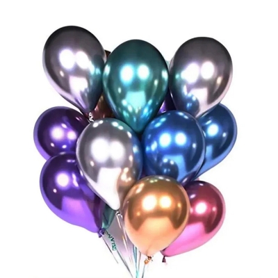 Picture of Metalic Color Balloons - 10 Pieces-Multicolor