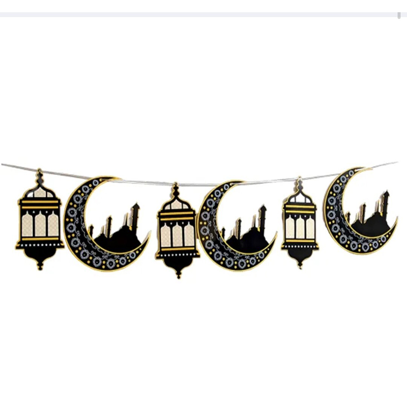 Picture of Eid Mubarak/Ramadan Mubarak Decor Hanging Tag Eid Ramadan Decoration for Home, Office, Showroom-Black