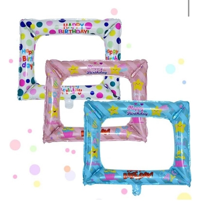Picture of Inflatable Selfie Frame Balloons Photo Frame Balloons Photo Booth Props for Birthday Graduation Party Décor-Multicolor