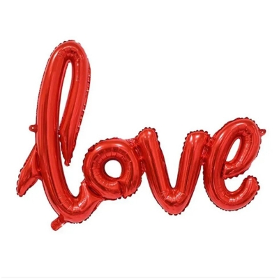 Picture of LOVE Letters Red Color Foil Balloon/Spiral Letters foil banner For Birthday, Engagement, Wedding Party Celebration Decoration Supplies-Led