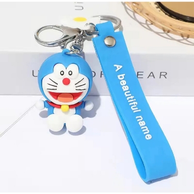 Picture of Doreamon keychain/Anime Cartoon Doraemon Keychain Cute Car Key Ring Small Doll Pendant Backpack Gifts for Friends-Blue