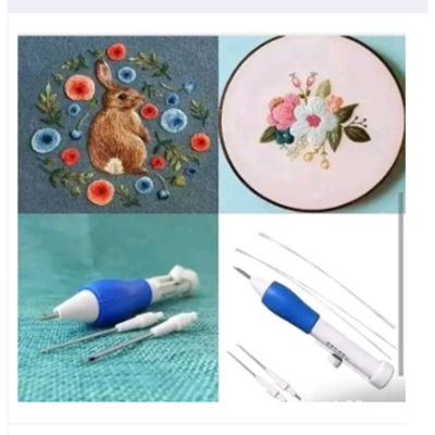 Picture of Magic Embroidery Pen Pratical Abs/Punch Needle Tool. Adjustable Needle Length Embroidery Needle Punch with 3 Sizes Needle Pen Kit Tool.-Multicolor