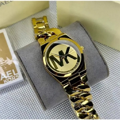 Picture of Mk Luxury Fashion Stainless Steel Imported Wuartz Movement Ladies Wristwatch For Women-Gold