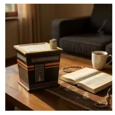 Picture of Umrah Saving Box - Wooden Umrah Saving Box - 290 Days Savings Plan - Islamic Halal Money Jar for Hajj & Umrah - Daily Pilgrimage Savings Tracker - Gift for Muslims Money Saving Box-Multicolor