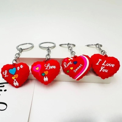 Picture of Heart Shape Key Ring-1pc for Your Car, Bike, Home, Office Keys For Men-Red