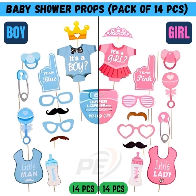 Picture of Mom-to-Be Baby Shower Props – 14pcs Cardstock Props for Baby Shower & Gender Reveal- (Pack of 14 Pcs)