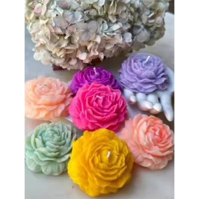 Picture of Elegant Floral Design peony candle-1pc