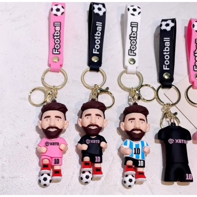 Picture of Messi Figure Keychain Soccer Fans Bag Pendent Keyring Desk Ornament Key Accessories Kids Toy Boy Birthdays Gift for Friends-Multicolor