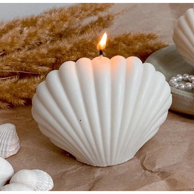 Picture of Seashell cute candle for home decor candle night dinner home Large - 1pcs/Seashell samock Candles 1 piece