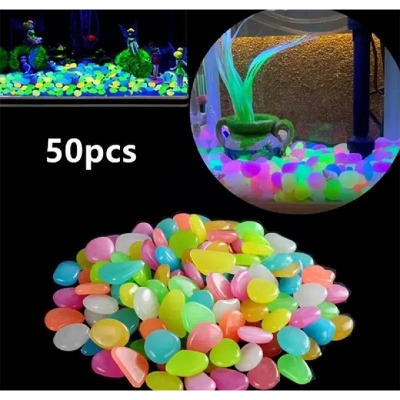 Picture of Radium Stone Colorful Luminous Glowing Pebbles -50 pcs-Multicolor