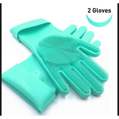 Picture of Silicone Dish Washing Kitchen Hand Gloves- Multicolor - Hand Gloves - Hand Gloves - Hand Gloves