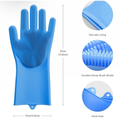 Picture of Silicone Dish Washing Kitchen Hand Gloves-1pc