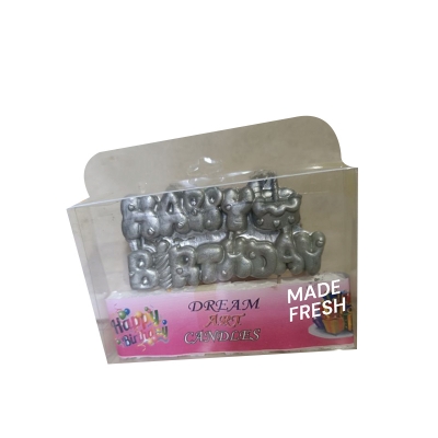 Picture of Metallic silver happy birthday letter candle silver/Happy Birthday Letter Candles silver colour-Silver