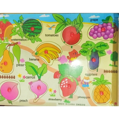 Picture of Fruit Wooden Puzzle Educational Board Games Board Game Baby Learning Preschool Early Educational Development Colorful