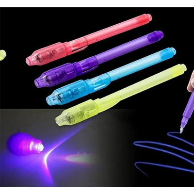 Picture of Luminous Light Pen Invisible Ink Magic UV Light Money Detector Pen 2 In 1 Combo-Multicolor
