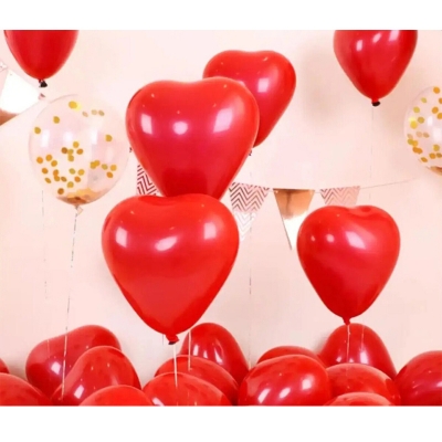 Picture of Heart Shape Love Balloon - 10Pieces-Red
