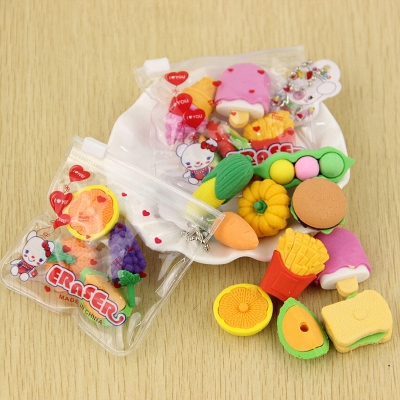 Picture of Pencil Eraser-4pc/Cartoon Erasers Kids 4-Pcs Set-Multicolor