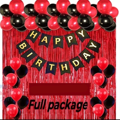 Picture of Happy Birthday Combo Full Set black and red in low budget-Red