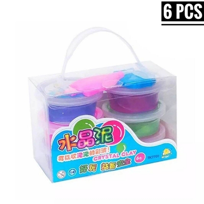 Picture of 6pc slime box/gel clay slime 100% safe for kids play-Multicolor
