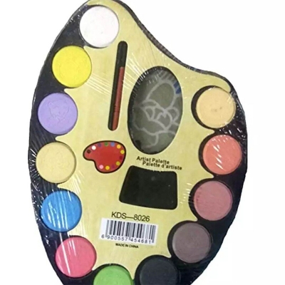 Picture of Artist Palette Water Colour Set of 12 Color +1Paint Brush set big size-Black