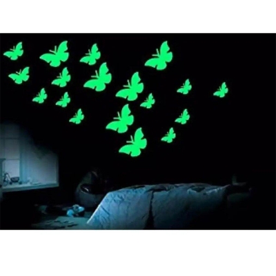 Picture of Butterfly radium sticker-8pc-Light green