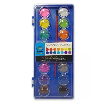Picture of Water colour set-16 Colour/kids water colour-16 colours with paint brush-Multicolor