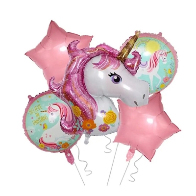 Picture of Unicorn foil balloon set/Unicorn Theme foil/air/Helium Balloons for girls boys/kids birthday Birthday Party Decorations-White