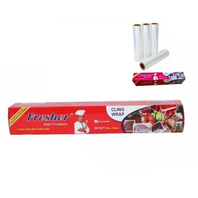 Picture of Fresher Plastic Stretch Wrapping paper (200 SQ.FT) for keeping Food fresh Food grade-1 Roll-Multicolor