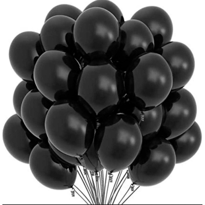 Picture of Black Balloon 50Pc/Black Monty Balloon 50Pcs Package-Medium Size - Birthday Decoration-Black