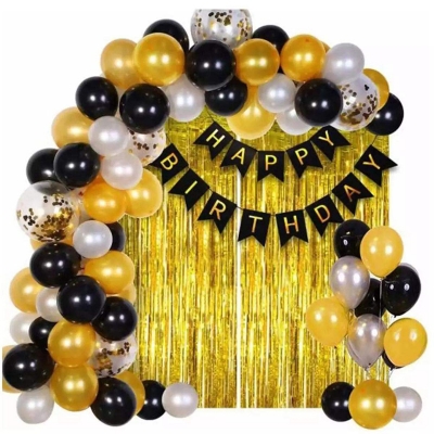 Picture of Happy birthday package black/Birthday decorations package black-Black