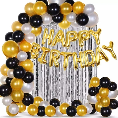 Picture of Birthday package with foil banner in low budget-Gold