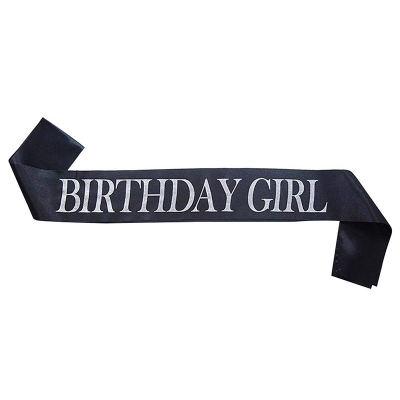 Picture of Birthday girl Sash Black-Black