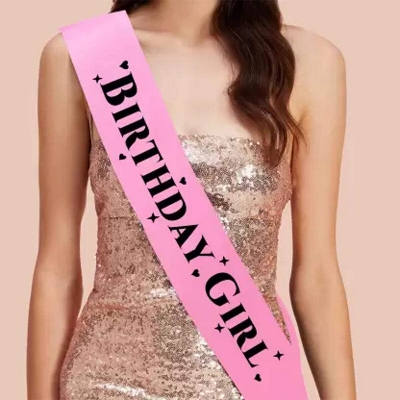 Picture of Pink Birthday girl sash-Pink