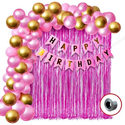 Picture of Happy Birthday Decorations - Full pink-Pink