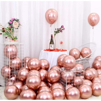 Picture of Rose gold metalic balloon 10pc-Rose Gold