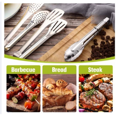 Picture of Chinese High Quality Stainless Steel Chimta for Dinning ware Chimta for Cooking Tweezers 1 PC-Silver