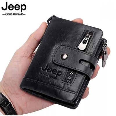 Picture of Jeep Artificial Leather Wallet for Men/Jeep Men's Chocolate Leather Wallet-Black
