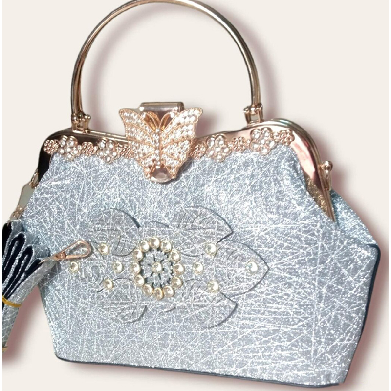 Picture of Luxury butterfly party bag for women/Glitter butterfly vanity bag