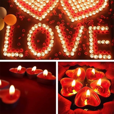 Picture of Love candle/Heart shape candle/red love cande-50pc-Red