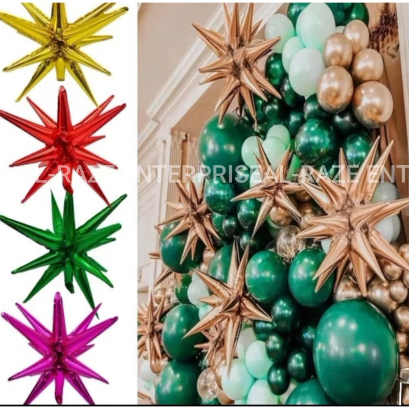 Picture of Pear Star Balloon-1pc/Creative Birthday Wedding Starburst Balloons Party Decoration Aluminum Foil Balloon-1-Multicolor